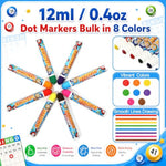 80 Pcs Bingo Daubers Dot Markers Set 12ml 0.4oz, 8 Vibrant Colors, Trendy Art Supplies