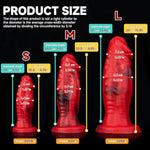 Red Monster Dildo - Silicone Large Thick Dildo With Strong Suction Cup For Advanced Players - Realistic Lifelike Fake Penis For Sensual Pleasure - Anal Adult Sex Toys For Women And Men (L)