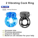 Vibrating Penis Ring Cock Ring Vibrator Silicone G-Spot Stimulating Clitoral Stimulator Penis Erection Enhance Sex Product Adult Male Sex Toy For Longer Harder Stronger(Light Blue)