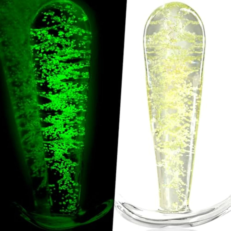 Crystal Anal Plug with Curved Base and Long Stem for Men and Women