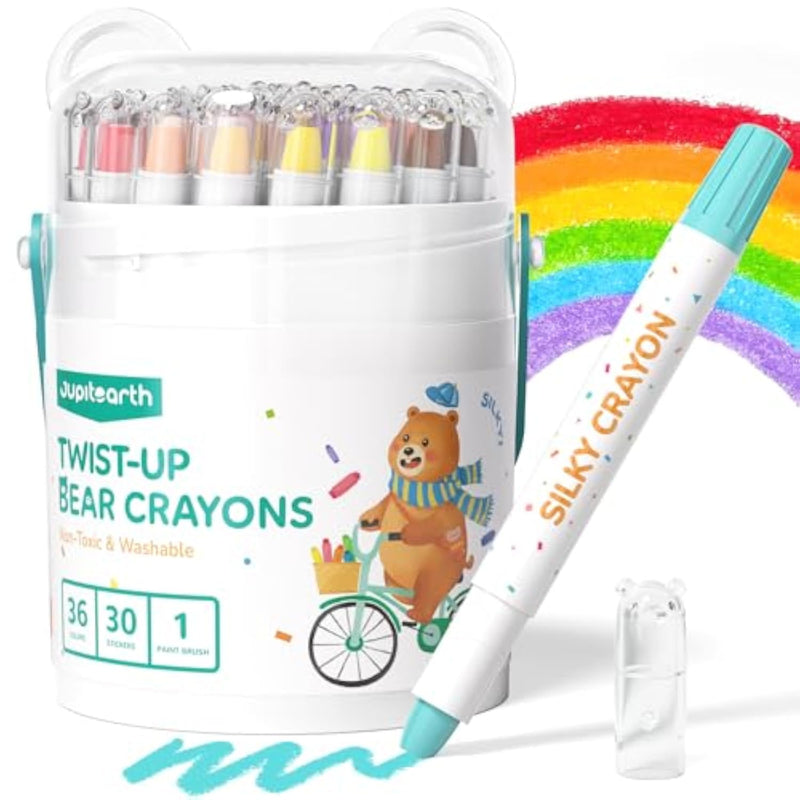 36 Color Set of Non-Toxic Twist Crayons for Toddlers