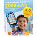 4 Inch Kids Smart Phone, Touchscreen Hd Dual Camera Cell Phone For Children, Christmas Birthday Gifts Dinosaur Learning Toys For Boys 3-10, First Preschool Education Phone Toy With 200+ Games