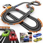 Slot Car Race Track Sets With 4 High-Speed Racing Car, Battery Or Electric Race Car Track For Boys And Kids, Dual Racing Game Lap Counter Circular Overpass Track, Gifts Toys For Boys Kids Age 6 7 8-12