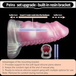 Monster Penis Sleeve For With Stand Silicone Cock Sheath With Cock Ring Hollow Penis Enlarger Pennis Extender Adult Sex Toys (B)