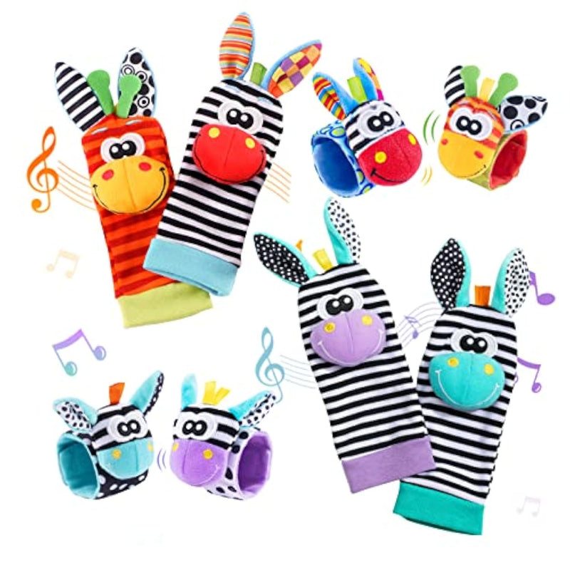 Baby Wrist Rattles Foot Finder Socks Set, Wrist Rattle Arm Hand And Rattle