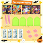 4 Pack Halloween Diamond Art Kits for Kids Ages 8-12