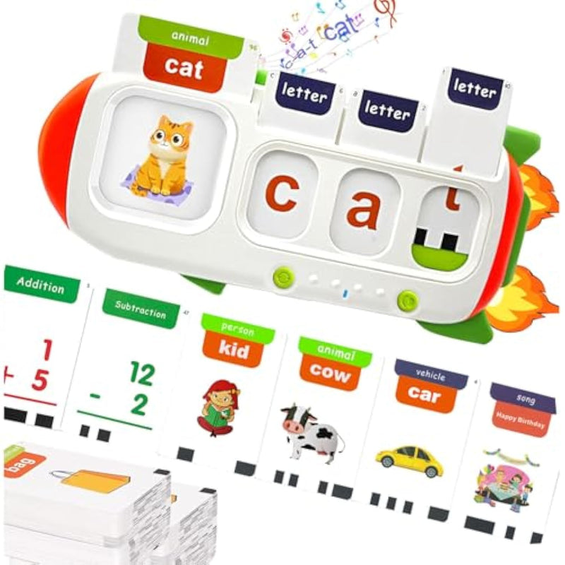 Alphabet Talking Flash Cards & Math Games For Kids 2-8, Speech Therapy Toys, Abc Learning Toys, 56 Math Flashcards & 106 Cvc Word Games, Preschool Kindergarten Gifts For Boys & Girls