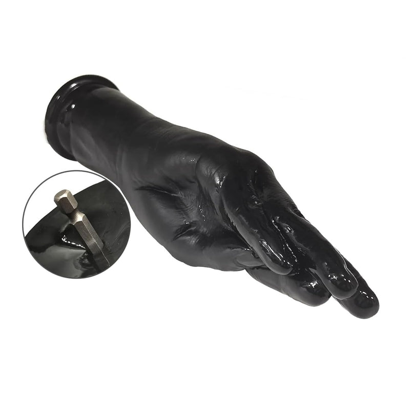 Realistic Hand Dildo With Electric Drill Adapter Black Forearm Dildo Anal Butt Plug Anal & Vaginal Masturbation Adult Sex Toy(M)