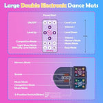 2-Player Electronic Led Light Dance Mat, Music Dance Toy With 5 Modes, Develops Hand-Eye Coordination, Challenge Game For Single Or Double Players, Christmas Dance Mat Toy For Boys & Girls Ages 3-12