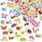 300 Pcs Spring Insect Foam Stickers, Butterfly, Bee & Flower Decals for Kids Crafts