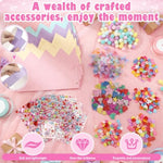 794 Pcs DIY Paper Crown Craft Kit with Gems, Stickers, Lace & Pom Poms
