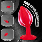 Anal Sex Trainer 3Pcs Set Silicone Butt Toys Anal Trainer Jewel Butt Plug Kit S&M Anal Sex Toys Kit For Starter Beginner Men Women Couples, Red