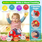 Baby Toys 6-12 Months | Plush Barn Toy With 8 Sound Animals & Farm Mat - Montessori Toys Sensory Farm Animals For Toddlers 1-3 - Crinkle/Rattle/Squeak, Birthday Infant Toy Baby Boy Girl Gifts
