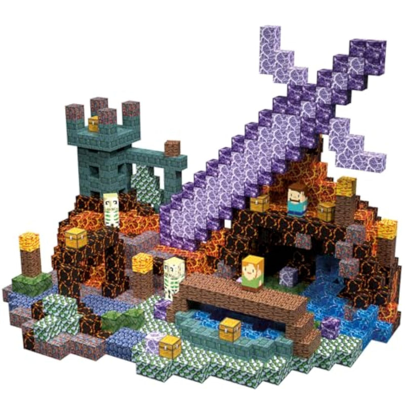 213 Pcs Magnetic Blocks Building Toys Set Sword Kids Blocks For Toddler Boys Girls 3+, Stem Sensory Magnetic Cubes Christmas Birthday Present Construction Building Toys