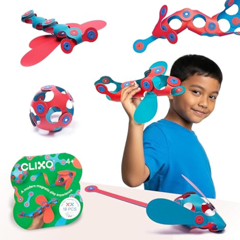 Itsy Magnetic Toy For Kids - Flexible, Durable, Imagination-Boosting Magnet Building Toy. Educational Multi-Sensory Stem Experience. Great As A Travel Game. Ages 4-99. 18 Piece Pack