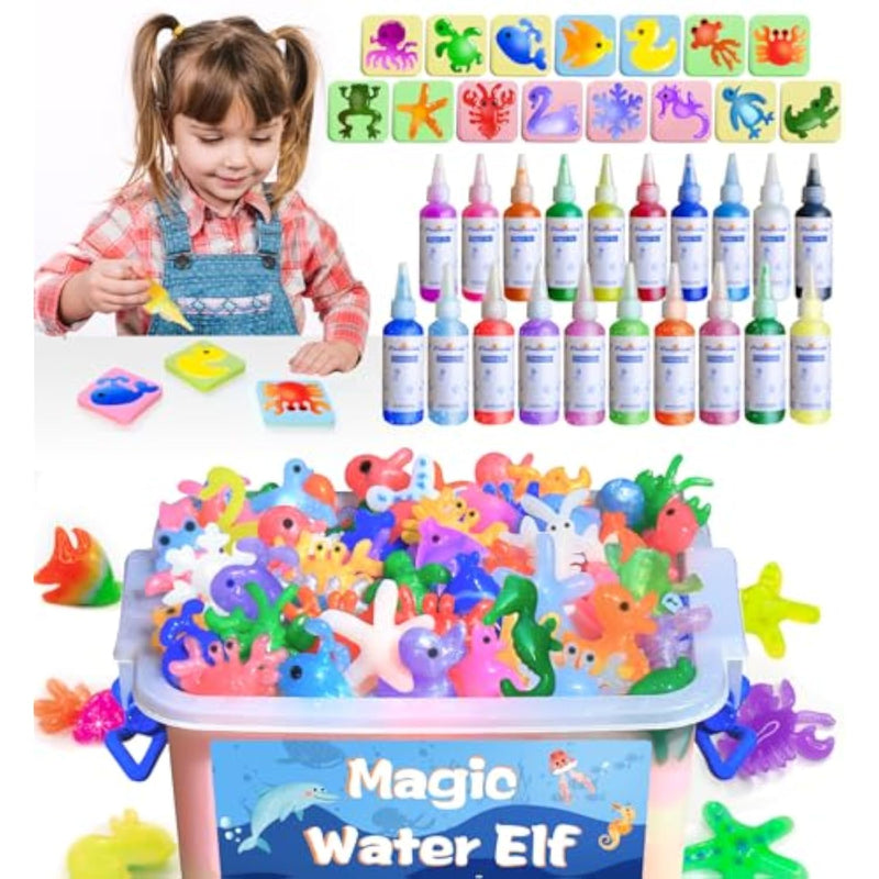 20 Color Aqua Art Gel Water Elf Kit with 15 Sea Creature Molds for Kids