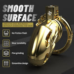 Male Chastity Cage, Zinc Alloy Chastity Device, Integrated Adjustable Ring Cock Cage Lightweight Chastity Cage With Keys Adult Sex Toy For Men (Gold)