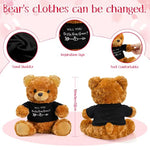2 Pieces Wedding 10 Inch Bear Stuffed Animal Will You Be My Flower Girl Ring Proposal Gifts From Bride Groom With Clothing For Wedding Proposal Anniversary Party(Flower Girl, Ring)