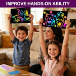 100 Pcs Rainbow Scratch Paper Art Kit for Kids Arts and Crafts