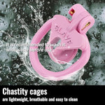Lightweight Breathable Chastity Devices Set With 4 Penisrings Inverted Sissy Cock Cage Sm Adult Sex Toys Chastity Lock (Black,Large)