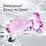 Crystal Glass Butt Plug,Mini Pink Glass Anal Plug, Anal Masturbation Plug For Men Women Gay And Couples