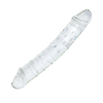 11.4" Large Spiral Texture Double-Ended Glass Dildo Vivid Glans Crystal Penis G-Spot Stimulation Sex Pleasure Wand