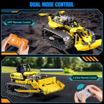 3 In 1 Stem Remote Control Bulldozer Building Set, Diy Engineering Construction Kit With App & Remote, Educational Robot Blocks Toy, Birthday For Kids Teens Adults - 452 Pcs