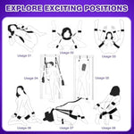 5 In 1 Sex Swing Bondage Restraints Set, Bdsm Kit Door Swing & Sex Restraint Adjustable Sex Sling Neck Strap Handcuffs & Thigh Restraint, Bondage Swing Sex Furniture For Bedroom Adult Sex Games