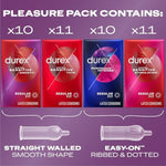 Durex Condom Performax Intense Natural Latex Condoms, 24 Count - Ultra Fine, ribbed, dotted with delay lubricant and Natural Latex Condoms Pleasure Pack Assorted, 42 Count