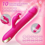 Thrusting Dildo Vibrator Adult Toys For Women - Sex Toys Dildos Rabbit G Spot Vibrator With 3 Fast Thrusting & 10 Vibration Modes, Silicone Clitoral Stimulator Adult Sex Toy For Women Couple