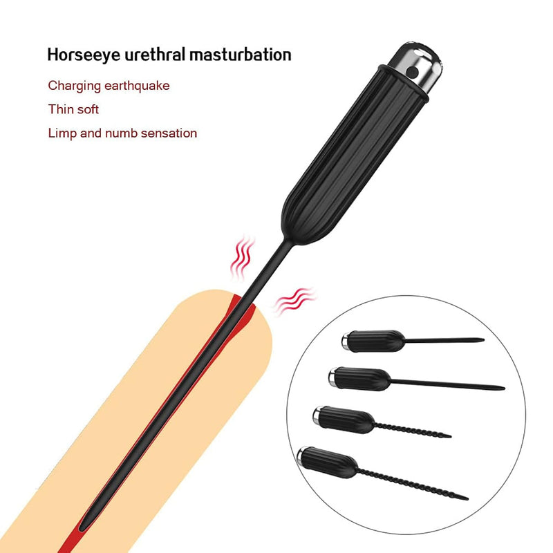 Men'S Urethral Sounding Toy Urethra Vibrator Vibrating Urethra Sounds Penis Plug Male Urinary Plugs Masturbate P-Spot Prostate Massage Wand Vibrators Masturbation Rod (Short Thread A1)