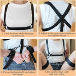 Bdsm Bondage Set, Hook Vibrators Bed Restraints Kit, Thigh Sling Chest Harness, Behind Back Handcuffs, 3 Balls Trainer, Sm Fetish Unisex Sex Toy For Couples