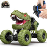Remote Control Dinosaur Car For Kids Boys, 2.4Ghz All Terrain Remote Control Dinosaur Truck With Light, Rechargeable 4Wd Off Road Rc Car Toys For Kids 3 4 5 6 7 8-12 Year Old Boys Girls Birthday Gift