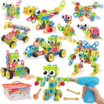 199Pcs Building Blocks Stem Toys For 3 4 5 6 7 8+ Year Old Boy Girl Christmas Birthday Gifts Preschool Educational Building Toys For Kids Ages 3-5 4-8 5-7 6-8 Erector Sets Stem Kits Activities Games