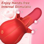 Clitoral Licking Tongue Rose Sex Toy Vibrator Stimulator For Women, Vibrating Rose Adult Women Couples Sex Toys With 10 Modes, Female Mini Clitoris Nipple Vibrator For Woman Her Pleasure (Red Rose)