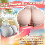 20.9Lb Male Masturbator Sex Doll Pocket Pussies, Life Size Big Ass Jelly Soft Torso With 3D Vagina & Anal Channels,Perky Butt, Body-Safe Material Discreet Packaging Adult Anal Toy Men Sex Toys