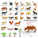 Realistic Farm Animal Figurines 44 Pcs, Plastic Farm Figurines Playset Includes Fences Mini Farm Animal Trees Stones, Cake Topper Cognitive Development Role Play Set?