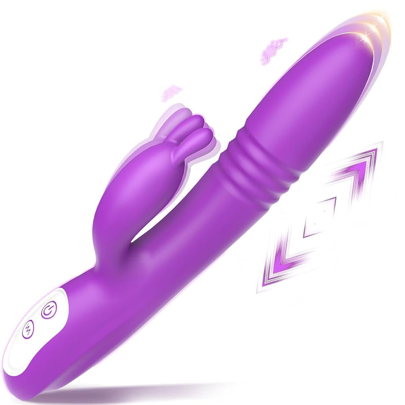 Thrusting Dildo G Spot Rabbit Realistic Vibrator For Women, Adult Toys Thrusting Vibrator With 9 Thrusting 9 Vibrating Modes, Waterproof Vibrators For G-Spot And Clitoris, Adult Sex Toys & Games