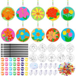 30 Sets DIY Floral Suncatcher Paint Craft Kits for Kids and Adults