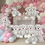 Bulk Teddy Bear Baby Shower, 10 Packs Small Gray Teddy Bear Stuffed Animals In Bulk,13.5" Small Stuffed Bears Plush For Wedding,Birthday,Christmas, Party Decorations
