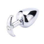 Stainless Steel Anal Plug For Wearing Ship Anchors Pulling Butt Plug G-Point Dilator For Jewel Base Adult Sexual Toy(White,M)