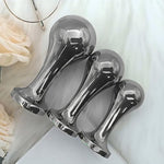 Anal Plug Trainer Set 3Pcs - Stainless Steel Expanding Butt Plug Kit For Adult Anal Toys, Gradual Sizing With Comfort Design For Men Women (Gun Black)