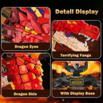Dragon Model Building Blocks Set For Adults Boys Girls 14+ (2713 Pieces) - Cool Animals Fire Dragon Head Building Toy Home Office Collection, Gifts For Building Blocks Lover