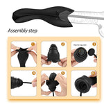 Semoox Urethral Sounds Dilator Male Vibrator Penis Training Masturbator Glans Trainer Stimulation Massager Men Sex Toy Urethral Sounds With 6 Pcs Separable Plug,10 Vibrating Modes, Usb Charge, Black