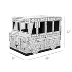Color Your Own School Bus Playhouse Craft Activity for Kids