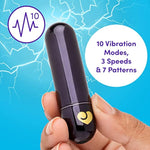 Bullet Vibrator For Her – Mini Vibrator For Clitoral Stimulation - Rechargeable Vibrating Bullet With 10 Vibration Modes – Waterproof Nipple Stimulator – Couples Sex Toy - Black