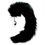 Metal Anal Plug With Long Furry Tail Stainless Steel Fox Tail Butt Plug For Pet Play, Cosplay, Roleplay, And Kinky Bedroom Fun Tapered Base Animal Tail Anal Toy For Adults Small, Black