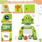 Toddler Basketball Hoop & Soccer Goal, Toys For 1 2 3 Year Old Boys Girls, Sports Toy With Light & Music, Adjustable Height Dinosaur Toys, Baby & Toddlers Christmas Birthday Gift For Ages 1-3