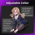 BDSM Bandage Body Chains and Clamps Nipple Clamp Neck Bondage, Sex Restraints Bondage Gear, Restraint Set for Sex