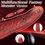 Realistic Monster Tongue Thrusting Dildo Vibrator Adult Sex Toys, 9.5" Big Fantasy Dildo With 10 Vibrating 3 Thrust Modes Remote Control Strong Suction Cup Anal Plug Penis For Women Men